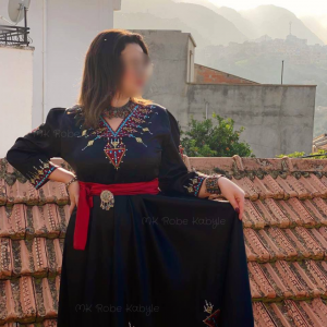Robe Taknilt - Robe kabyle de fête en satin noir