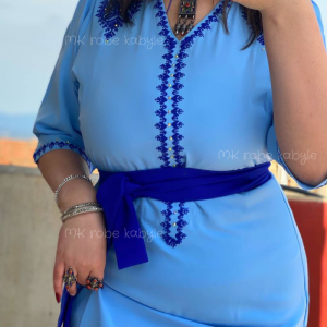 Robe kabyle – Broderie simple - Bleu