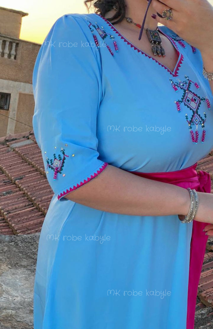 Robe kabyle - modèle Cylia - bleu – Image 2
