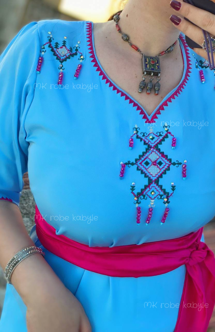 Robe kabyle - modèle Cylia - bleu – Image 4
