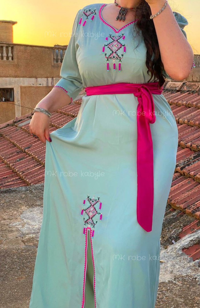 Robe kabyle - modèle Cylia - vert