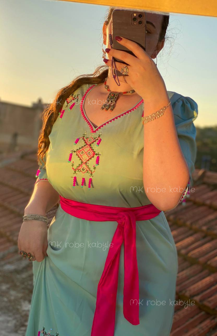 Robe kabyle - modèle Cylia - vert – Image 2
