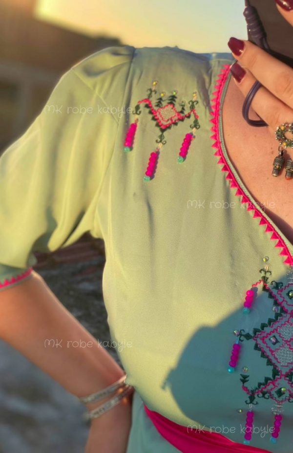 Robe kabyle - modèle Cylia - vert – Image 3