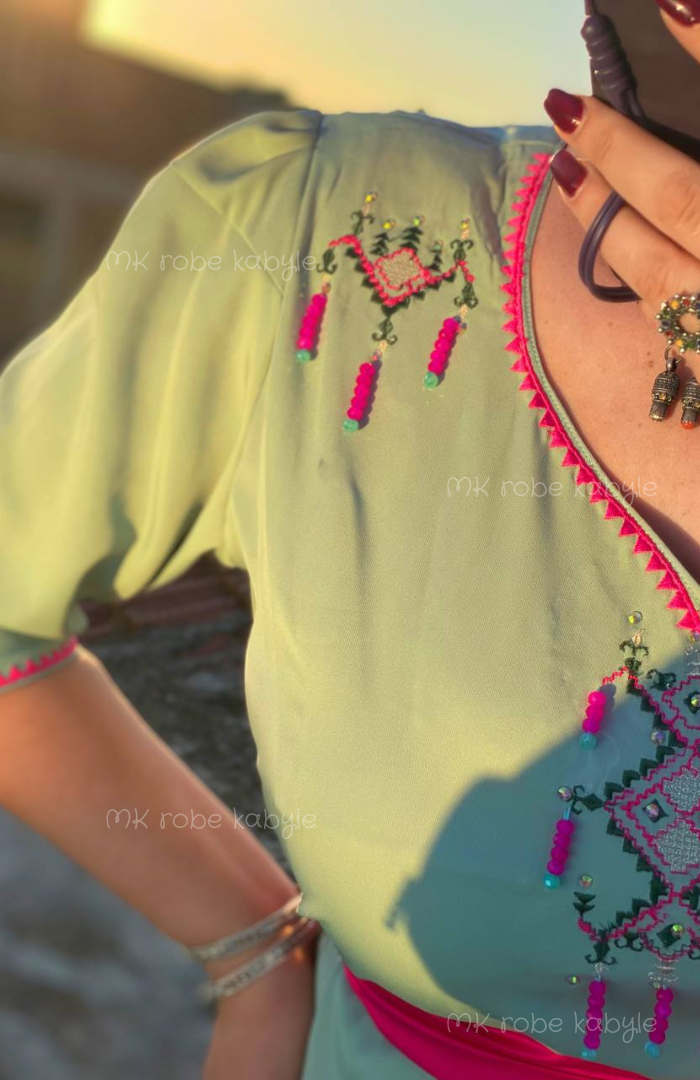 Robe kabyle - modèle Cylia - vert – Image 3